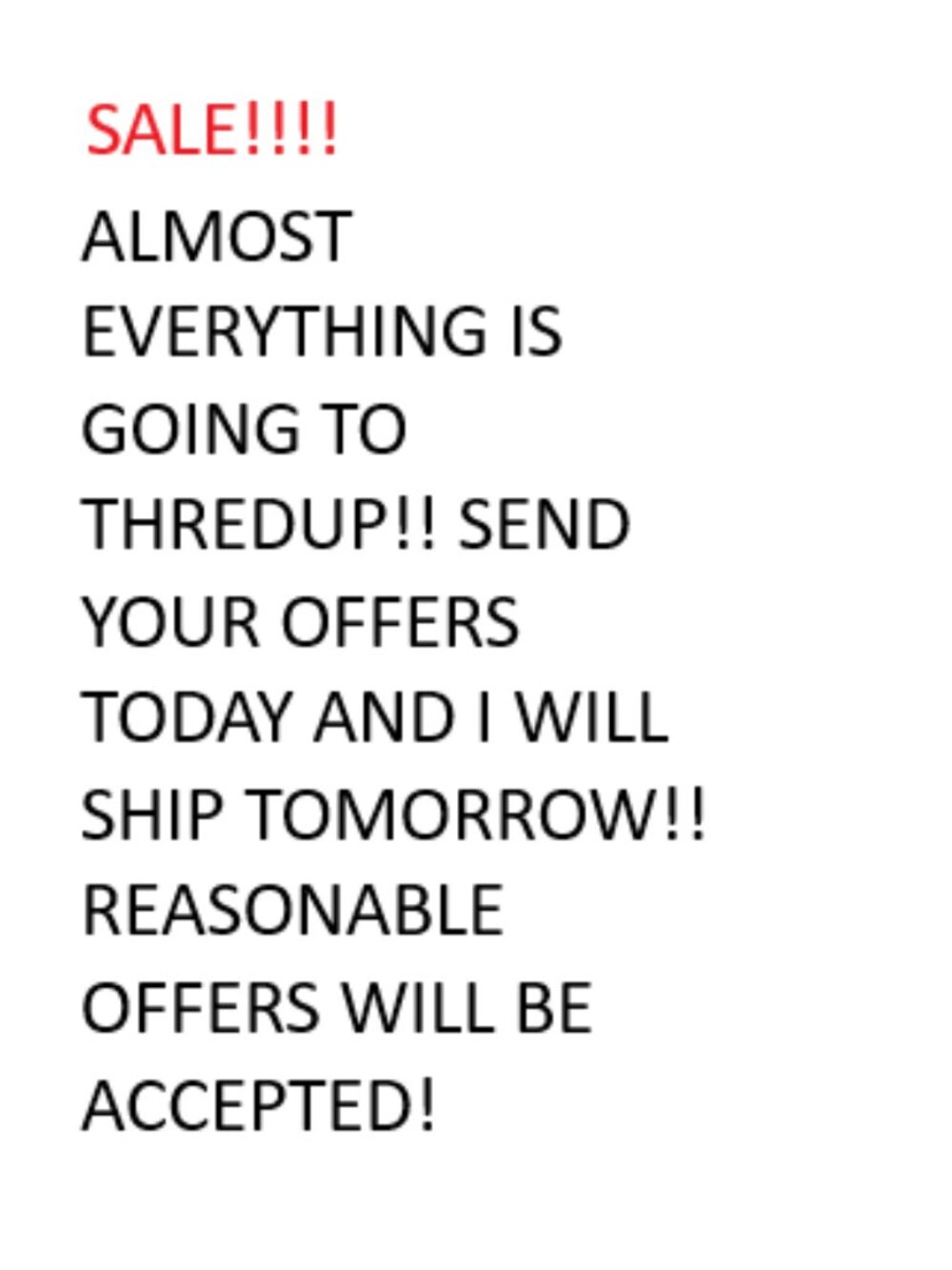 SALE!! TODAY ONLY!